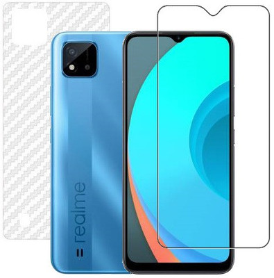 HOBBYTRONICS Front and Back Screen Guard for Realme C11 (2021)(Pack of 2)