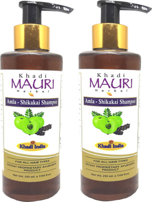Khadi Mauri Amla Shikakai Shampoo - Pack of 2(420 ml)