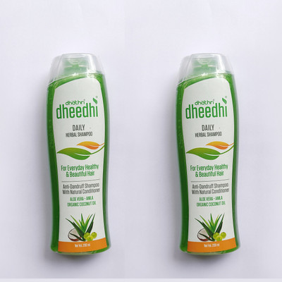 Dhathri DHEEDHI DAILY HERBAL SHAMPOO | FOR EVERDAY HEALTHY AND BEAUTIFUL HAIR | ANTI DANDRUFF SHAMPOO WITH NATURAL CONDITIONER(400 ml)