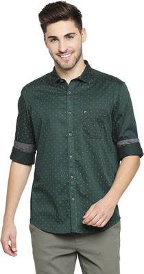 BASICS Men Printed Casual Green Shirt