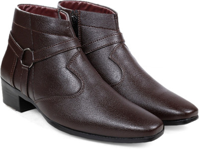 BXXY Men's Party Wear New Design Slip-On Boots Boots For Men(Brown , 5)