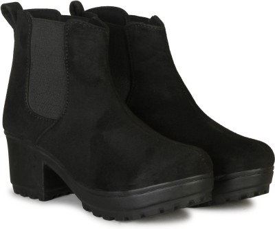 Saheb (825) Casual Boots For Women(Black)
