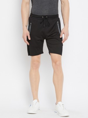 DUKE Solid Men Black Sports Shorts