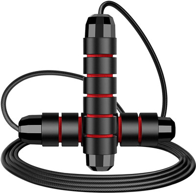 ADONYX Skipping Rope Tangle-Free with Ball Bearings Jump Rope Adjustable Ball Bearing Skipping Rope(Length: 270 cm)
