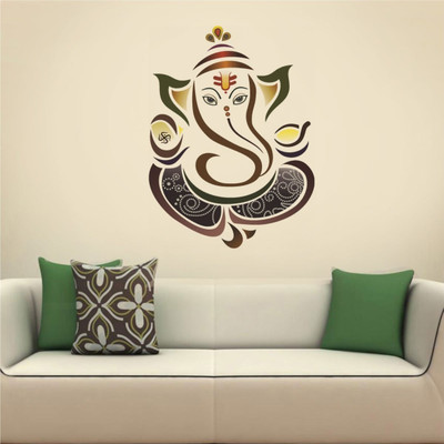 Saiii Designs 69 cm Lord Ganesha Wall Sticker to add life to your Walls Self Adhesive Sticker(Pack of 1)