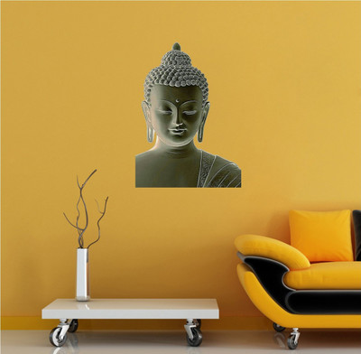 Saiii Designs 45 cm Meditating Buddha Wall Sticker to add life to your Walls Self Adhesive Sticker(Pack of 1)