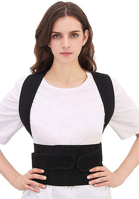 Fitnastic Posture Corrector with Dual Magnetic & Shoulder Belts for Upper and Back Support Posture Corrector(Black)