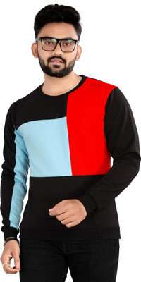 DivRa Clothing Full Sleeve Color Block Men Sweatshirt