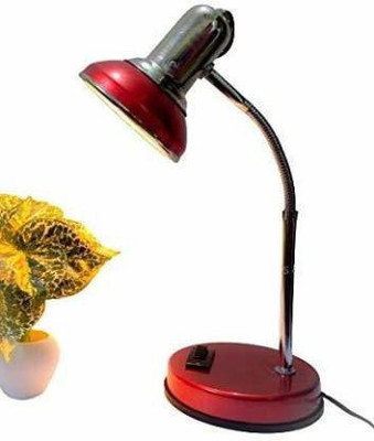 samest Homes & More Study Table Lamp with Adjustable Shade (Red Study Lamp (14 cm, Red) Study Lamp(10 cm, Red)