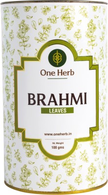 one herb Brahmi Tea 100g, Bacopa Monnieri, Boosts Memory & Focus, Reduces Panic, Anxiety & Stress, Helps with Sleep, Lowers Blood Sugar Levels. Herbal Tea Tin(100 g)