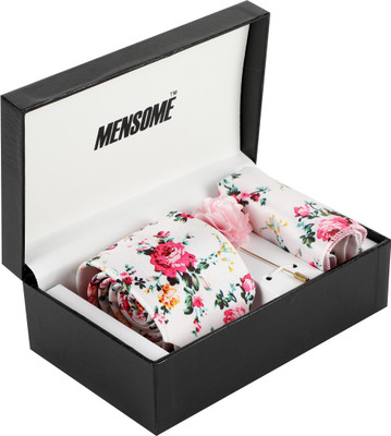 MENSOME Brass Tie & Cufflink(White)