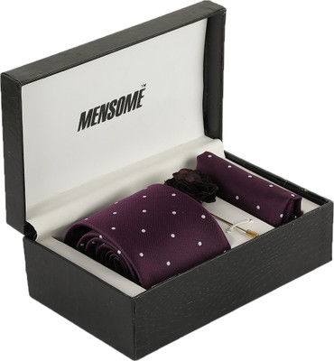MENSOME Brass Tie & Cufflink(Purple)