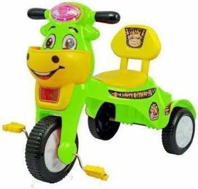 JoyRide Trike Happy Birthday Ride-On with Music & Light JRhbd Tricycle(Yellow, Green)