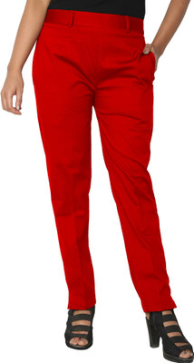PINOVO Regular Fit Women Red Trousers