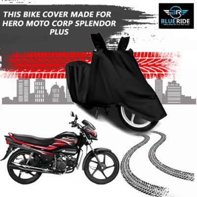 BLOERIDE Two Wheeler Cover for Hero(MotoCorp HF Deluxe, Black)