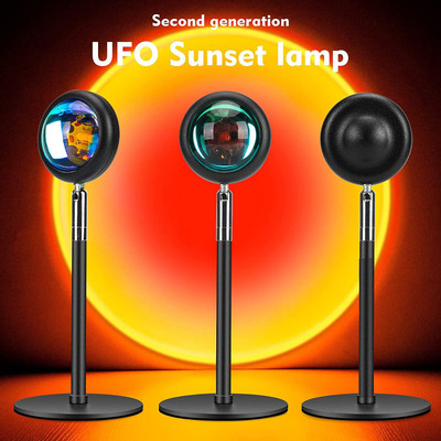 ASTOUND 360° Rotation Sunset Projection Lamp Night Lamp(26 cm, Black)