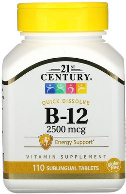 21st Century B-12, 2,500 mcg, 110 Sublingual Tablets(110 Tablets)