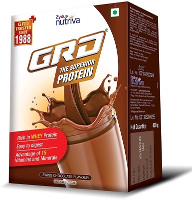 GRD Chocolate Whey protein powder/Supplement with Immuno Nutrients 400g 2(2 x 400 g)