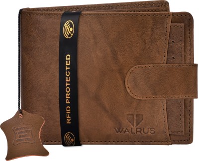 Walrus Men Casual Brown Genuine Leather Wallet(4 Card Slots)