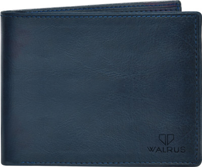 Walrus Men Casual Blue Artificial Leather Wallet(3 Card Slots)