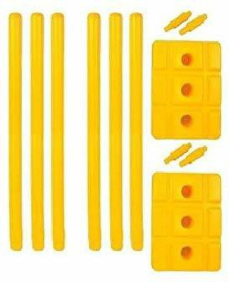 Forgesy Heavy Plastic Cricket Stumps Set of 2 Combo (Yellow)(Yellow)