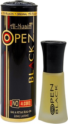 Al-Nuaim Exclusive Series Open Black Alcohol Free Attar Roll On - 6ml Floral Attar(Floral)
