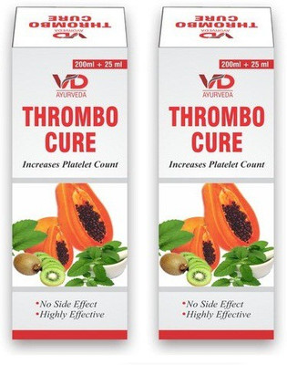 VD Ayurveda Thrombo Cure Syrup | Best Syrup For Blood Platelets Count Increase | Increases Platelet Count | Boosts Immunity |(Pack of 2, 450 ml)