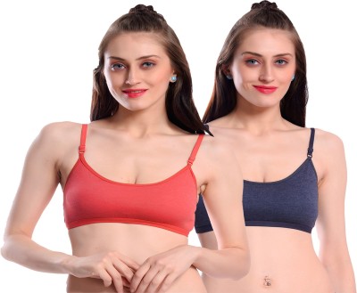 Viral Girl Women Sports Non Padded Bra(Dark Blue, Red)