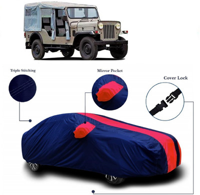 Autoprime Car Cover For Mahindra Jeep (With Mirror Pockets)(Multicolor)