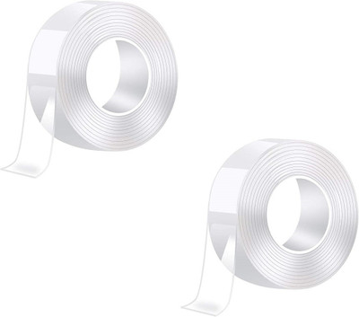 Tuelip Double Sided Manual Gel Tape (Manual)(Set of 2, Transparent)