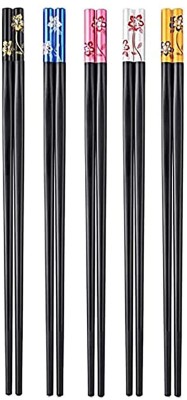 ERIEN Eating Wooden Chinese, Japanese, Korean Chopstick(Multicolor Pack of 10)