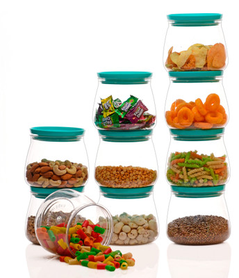 SHAMYA Plastic Grocery Container  - 900 ml(Pack of 10, Blue)