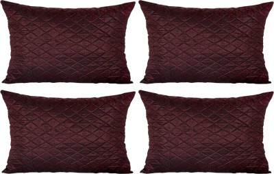 KUBER INDUSTRIES Checkered Pillows Cover(Pack of 4, 46 cm*69 cm, Brown)