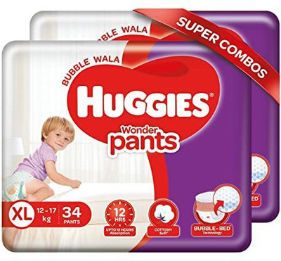 Huggies Dry Pants_XL 34_Combo - XL(68 Pieces)