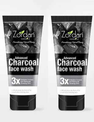 ZORDAN charcoal face wash (60ml*2) Face Wash(120 ml)