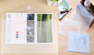 SHINING ZON Button File Folder Document File(Set Of 70, Transparent)
