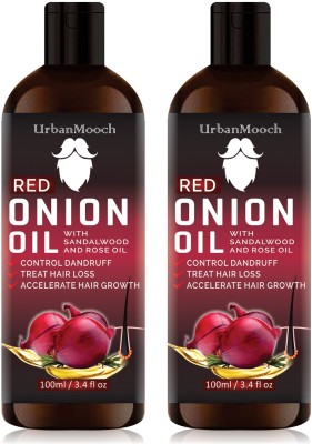 UrbanMooch Red Onion Oil With Sandalwood & Rose Oil for Hair Regrowth Hair Oil(200 ml)
