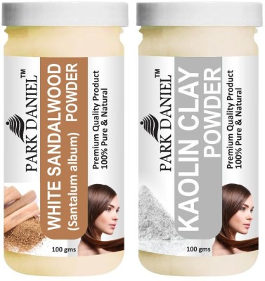 PARK DANIEL Natural White Sandalwood Powder & Kaolin Clay Powder Combo Pack of 2 Jars of 100 gms(200 gms)(200 g)