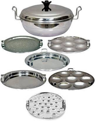 AXANIO Sandwich Bottom Multi Kadai Idli Maker 5 IN 1 Standard Idli Maker Induction & Standard Idli Maker(6 Plates , 33 Idlis )