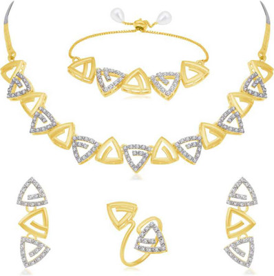 ZENEME Alloy Gold-plated Gold Jewellery Set(Pack of 1)