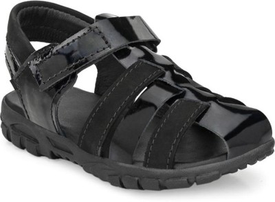 Tuskey Boys Velcro Strappy Sandals(Black , 7 - 8 Years)