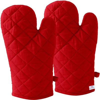 Heart Home Red Cotton Kitchen Linen Set(Pack of 2)