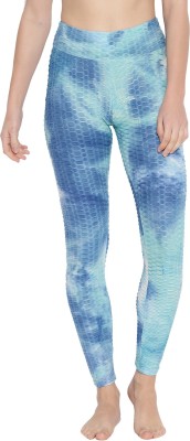 ikichic Ankle Length Western Wear Legging(Blue, Printed)