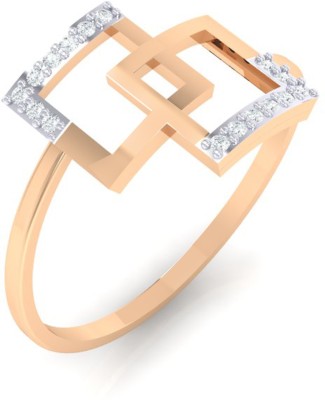 Diamtrendz Jewels Real Diamond Square Shape 18kt Diamond Rose Gold ring