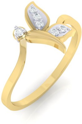 Diamtrendz Jewels Real Diamond Petal Shape 18kt Diamond Yellow Gold ring