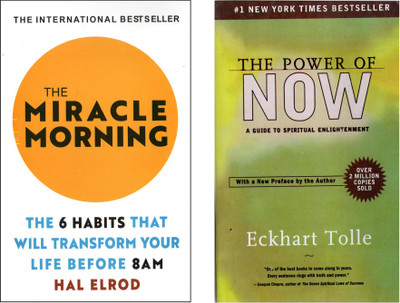 Set 2( Two) Self Help Books-The Miracle Morning &Power Of Now(Paperback, HAL ELROD AND ECKHART TOLLE)