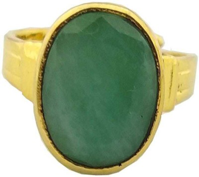 Sauvika Collections 212253AD Brass Emerald Gold Plated Ring