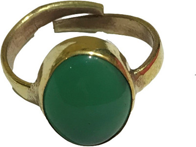 Astrodidi Green Sulemani Agate Hakik Stone Ring with Lab Certificate 7-8 Ratti Brass Agate Ring