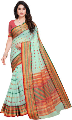 Sidhidata Self Design Tant Cotton Silk Saree(Light Green)