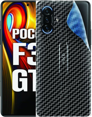 GLASS STAR POCO F3 Ultra Thin Slim Fit 3M Clear Transparent 3D Carbon Fiber Back Skin Rear Wrap Not Glass Screen Guard/Protector Sticker Mobile Skin(3D Back Screen Guard)